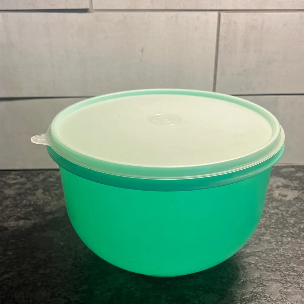 Vintage Tupperware Green Lettuce crisper Food Storage Bowl with Lid